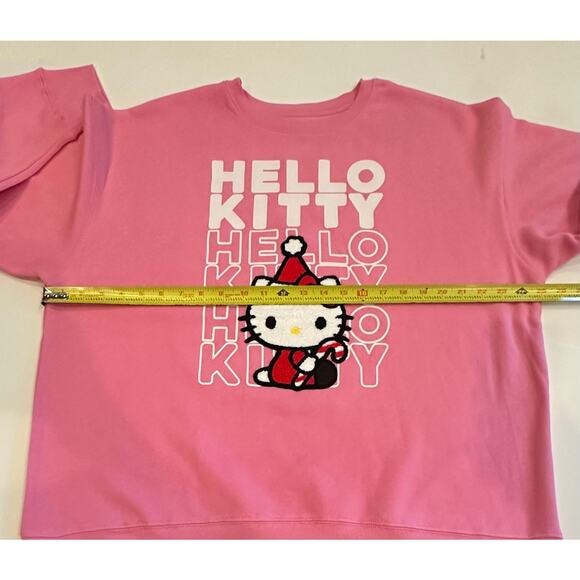 New Hello Kitty By Sanrio Christmas Crewneck Pullover Sweatshirt Size L Pink - Picture 5 of 8